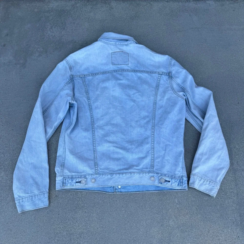 Levi's Mens Light Wash Denim Trucker Jacket Size M Blue Cotton - Picture 8 of 8